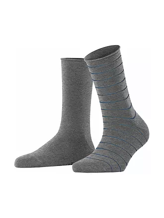 FALKE | Sneakersocken Happy Stripe 2er Pkg light greymel. | 